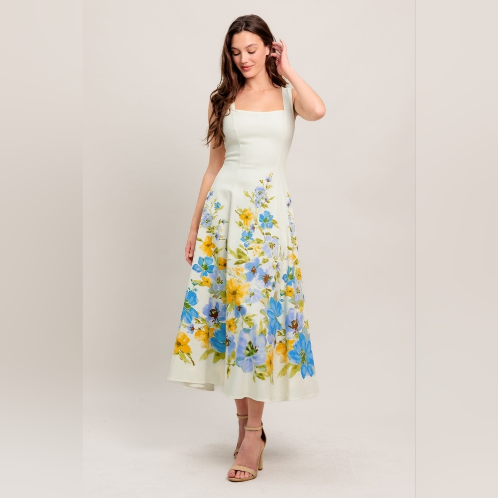 NWT DREAMING OF THE COAST WOVEN MIDI DRESS